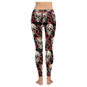 Red snake skull pattern Women's Legging Fulfilled In US