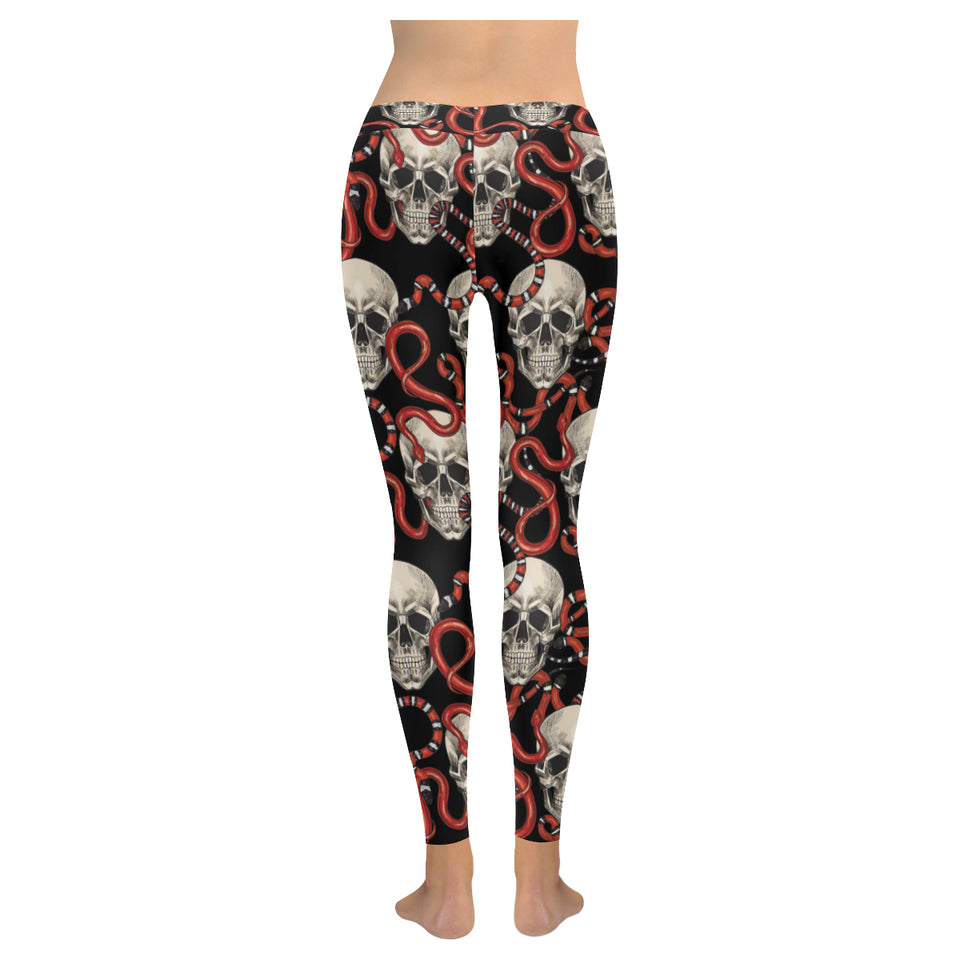 Red snake skull pattern Women's Legging Fulfilled In US