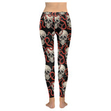 Red snake skull pattern Women's Legging Fulfilled In US