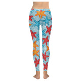 Blue red orange starfish pattern Women's Legging Fulfilled In US