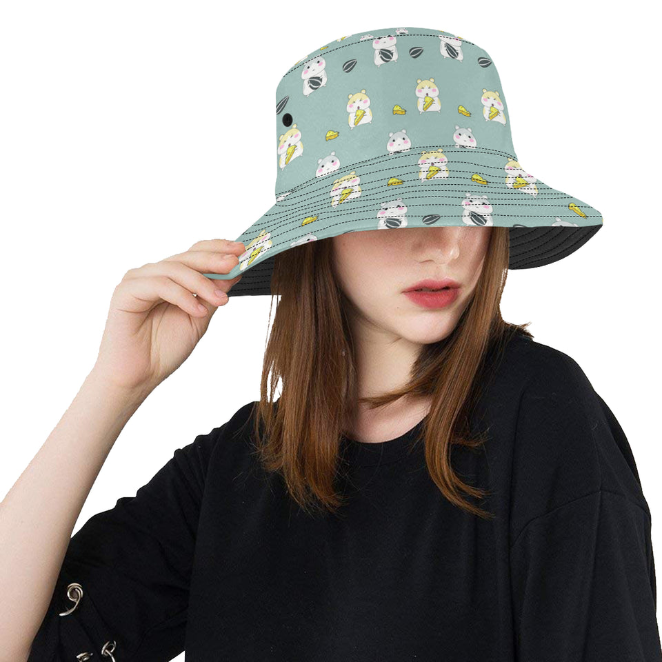 Cute hamster cheese pattern Unisex Bucket Hat