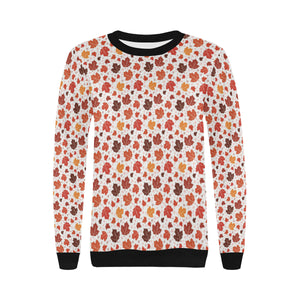 Colorful Maple Leaf pattern Women's Crew Neck Sweatshirt