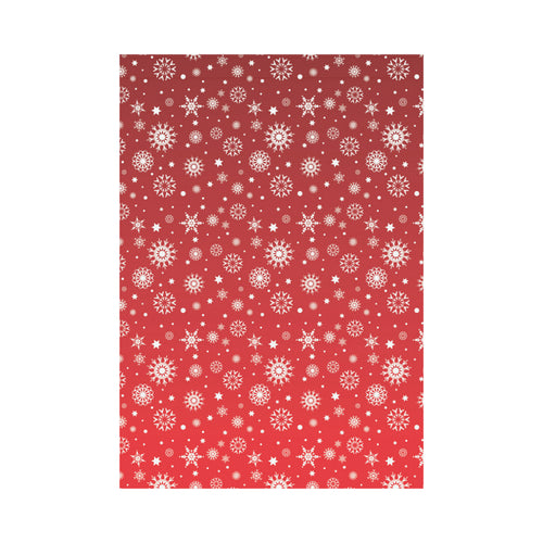 Snowflake pattern red background House Flag Garden Flag