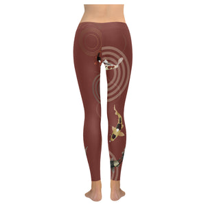 Fancy Carp red background Women's Legging Fulfilled In US