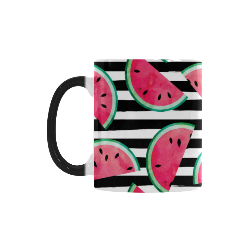 Watercolor paint textured watermelon pieces Morphing Mug Heat Changing Mug
