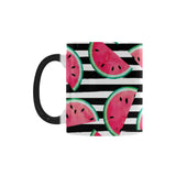 Watercolor paint textured watermelon pieces Morphing Mug Heat Changing Mug