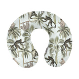 Monkey sloth lemur palm trees pattern U-Shaped Travel Neck Pillow