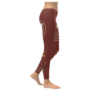 Fancy Carp red background Women's Legging Fulfilled In US