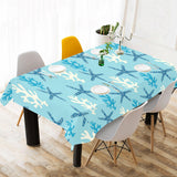 Blue starfish coral reef pattern Tablecloth
