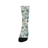 Dragonfly Butterfly Plants insect flower vintage s Crew Socks