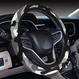 Black white camouflage pattern Car Steering Wheel Cover
