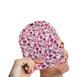 pink sketch tulip pattern All Over Print Snapback Cap