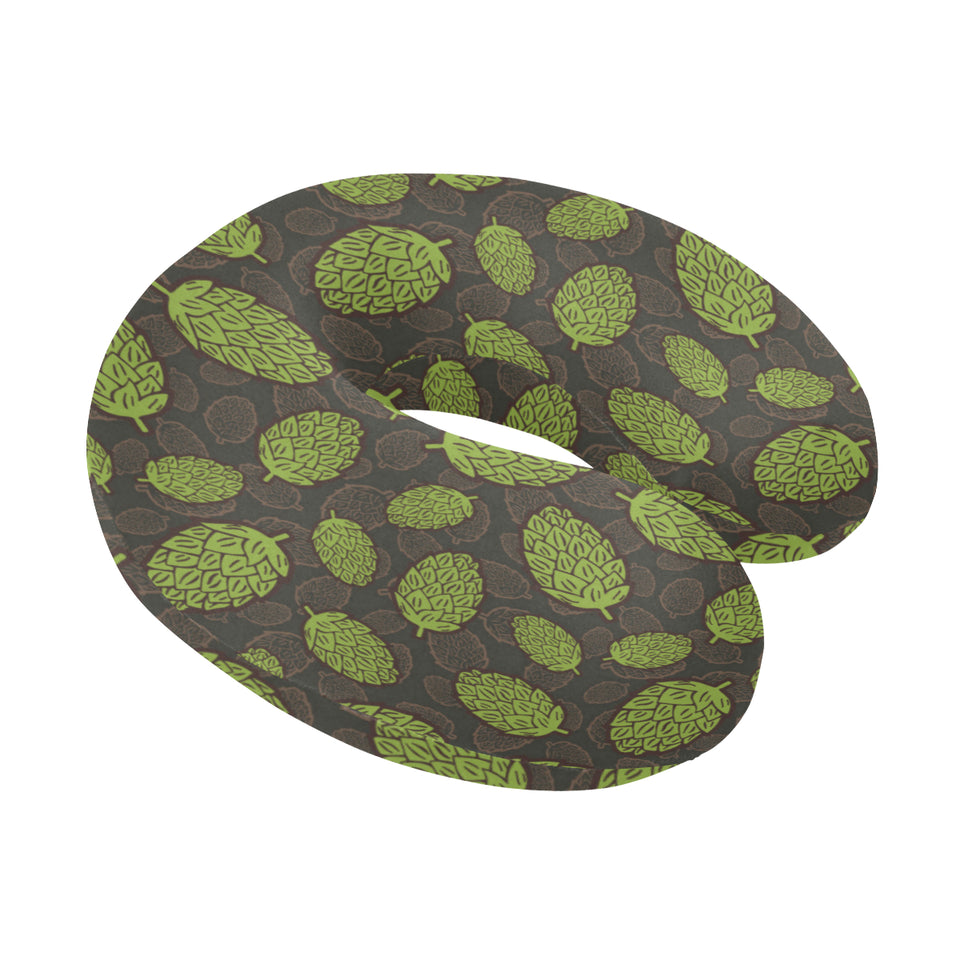 Hop pattern black background U-Shaped Travel Neck Pillow