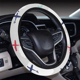 Airplane cloud grey background Car Steering Wheel Cover