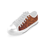 cacao beans tribal polynesian pattern Men's Low Top Shoes White