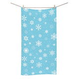 Snowflake pattern blue background Bath Towel