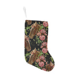 Horse head wild roses pattern Christmas Stocking