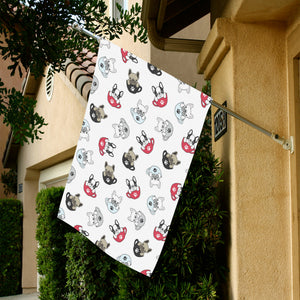 French bulldog cup paw pattern House Flag Garden Flag