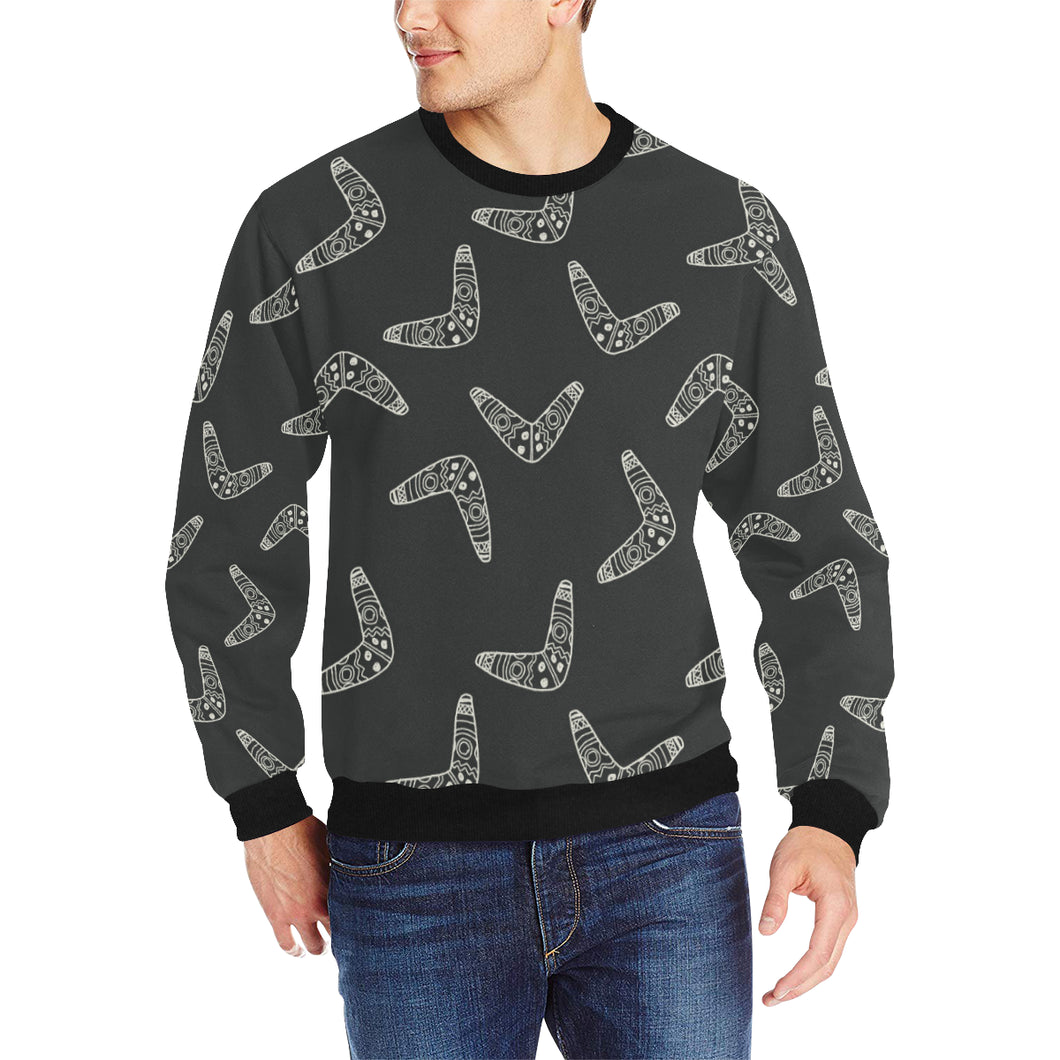 Hand drawn boomerang Australian aboriginal ornamen Men's Crew Neck Sweatshirt
