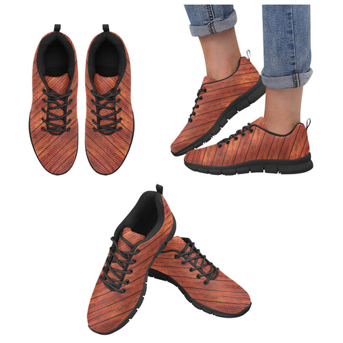 Wood Printed Pattern Print Design 03 Women's Sneaker Shoes