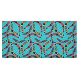 Boomerang Australian aboriginal ornament blue back Tablecloth