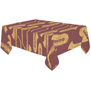 Hand drawn gold saxophone red background Tablecloth