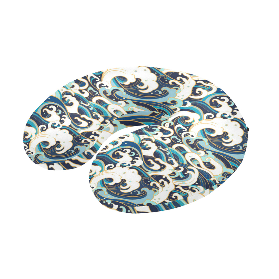 Japanese wave pattern U-Shaped Travel Neck Pillow