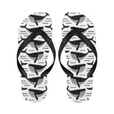 Black whale pattern Unisex Flip Flops