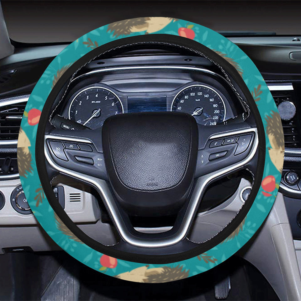 Hedgehog Pattern Print Design 01 Car Steering Wheel Cover