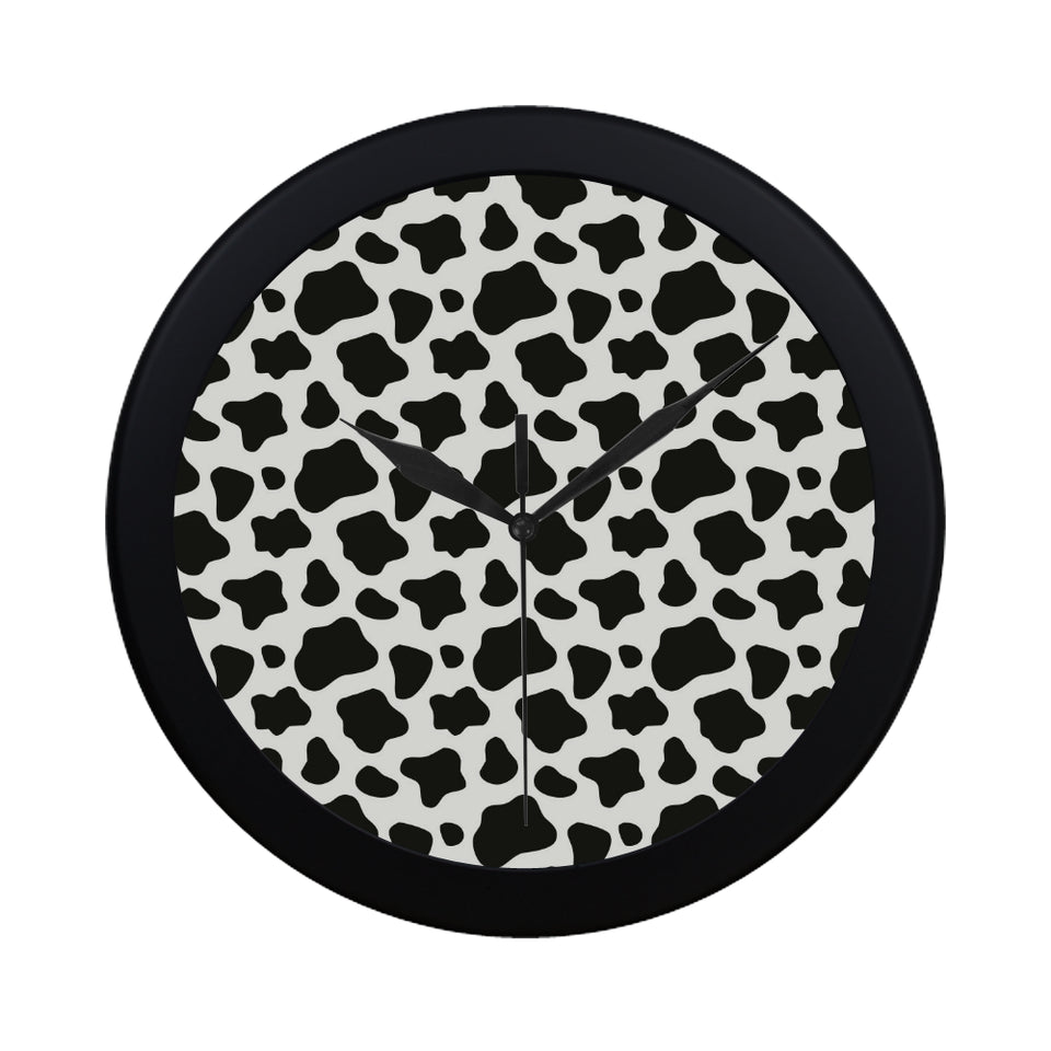 Cow skin pattern Elegant Black Wall Clock