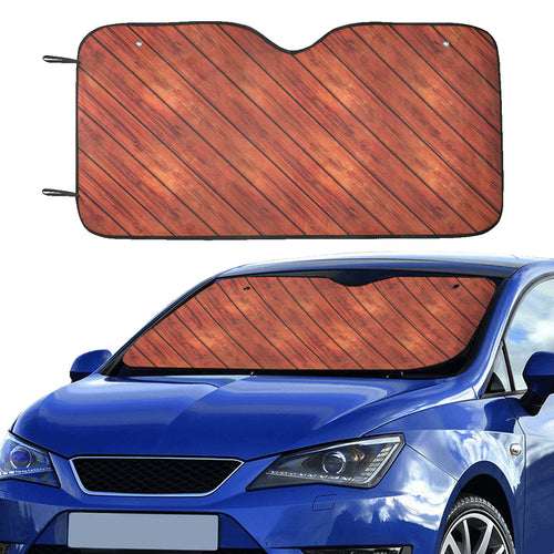 Wood Printed Pattern Print Design 03 Car Sun Shade