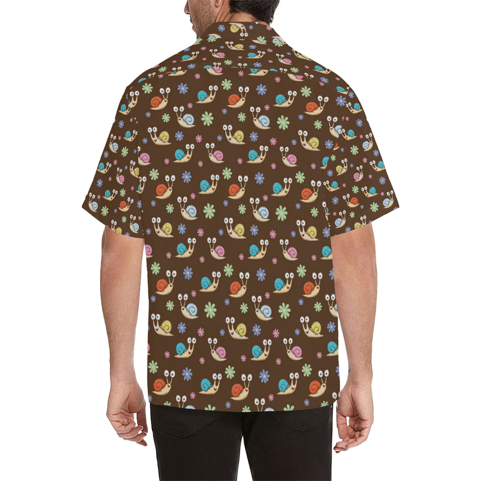 Snail Pattern Print Design 03 Men's All Over Print Hawaiian Shirt (Model T58)