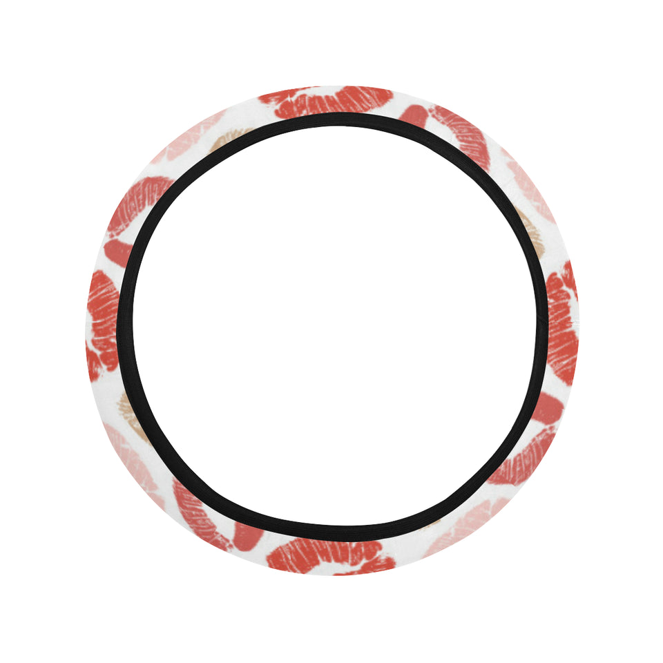 Lips Pattern Print Design 04 Car Steering Wheel Cover