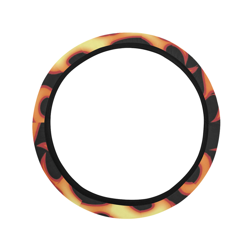 Fire flame dark pattern Car Steering Wheel Cover