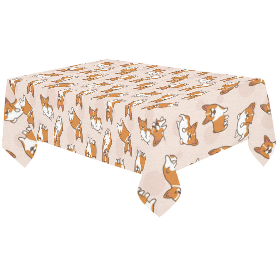 Cute Corgis Pattern pink background Tablecloth