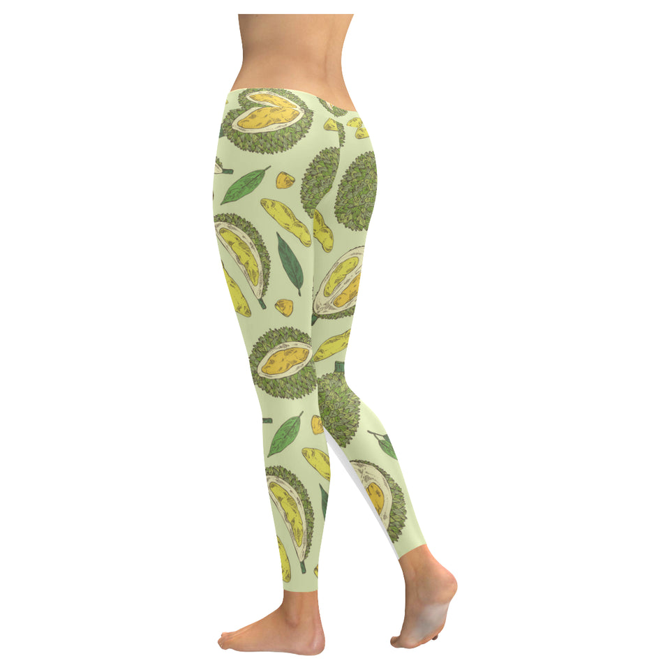 Durian leaves pattern background Women's Legging Fulfilled In US