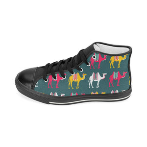 Camel pattern Women's High Top Canvas Shoes Black