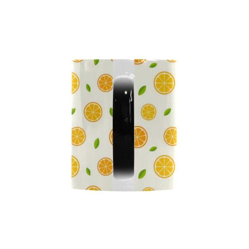 oranges leaves pattern Morphing Mug Heat Changing Mug