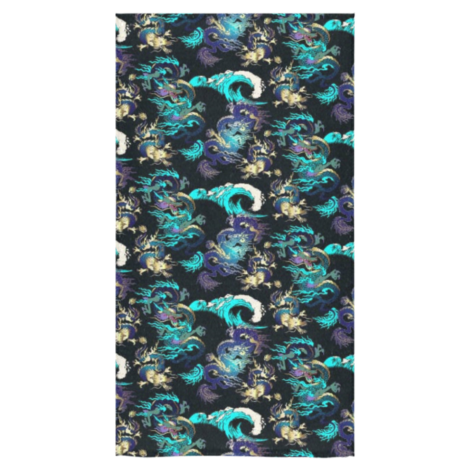 Dragon sea wave pattern Bath Towel