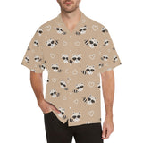 Cute raccoon heart pattern Men's All Over Print Hawaiian Shirt