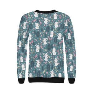 Cute rabbit pattern Women's Crew Neck Sweatshirt