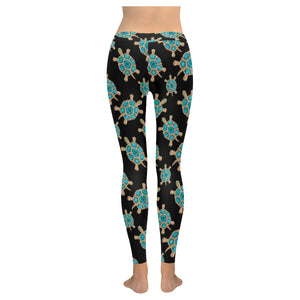 Sea turtle blue stone pattern Women's Legging Fulfilled In US