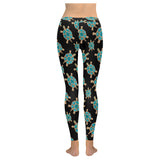 Sea turtle blue stone pattern Women's Legging Fulfilled In US