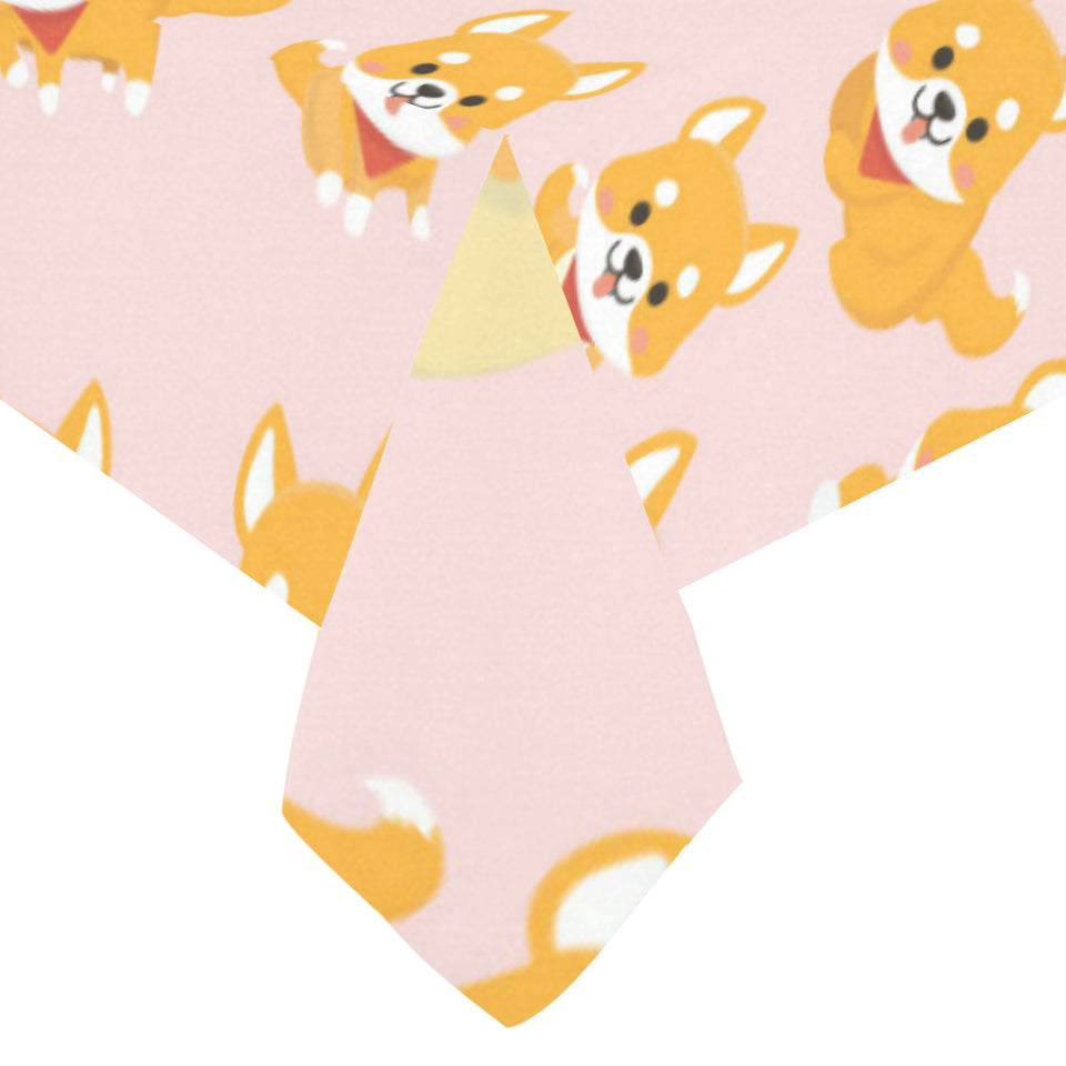 Cute shiba inu dog pattern Tablecloth