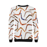 Boomerang Australian aboriginal ornament pattern Women's Crew Neck Sweatshirt