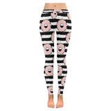 Donuts pink icing striped pattern Women's Legging Fulfilled In US