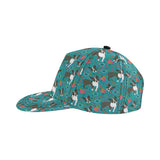 Boston terrier beautiful flower pattern All Over Print Snapback Cap