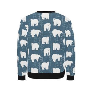 polar bear mother her child pattern Men's Crew Neck Sweatshirt