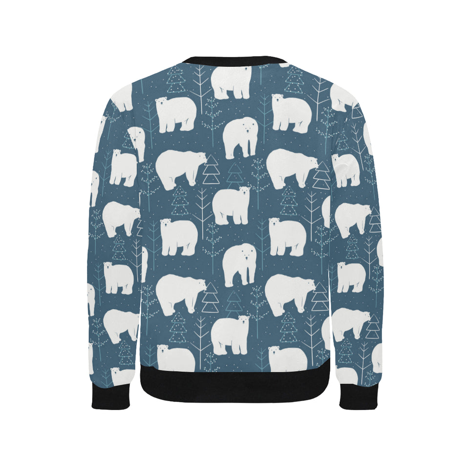 polar bear mother her child pattern Men's Crew Neck Sweatshirt