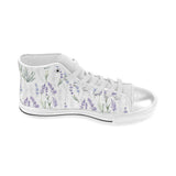 Hand painting Watercolor Lavender Women's High Top Canvas Shoes White
